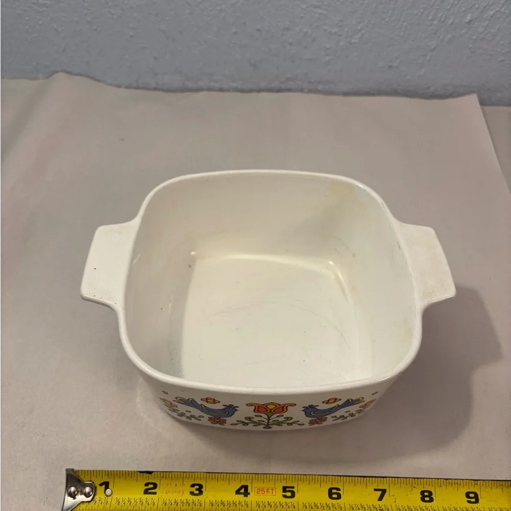 Corningware White Dish Vintage Ware Corning A 1.5 Quart B Festival Blue Birds - Picture 4 of 9